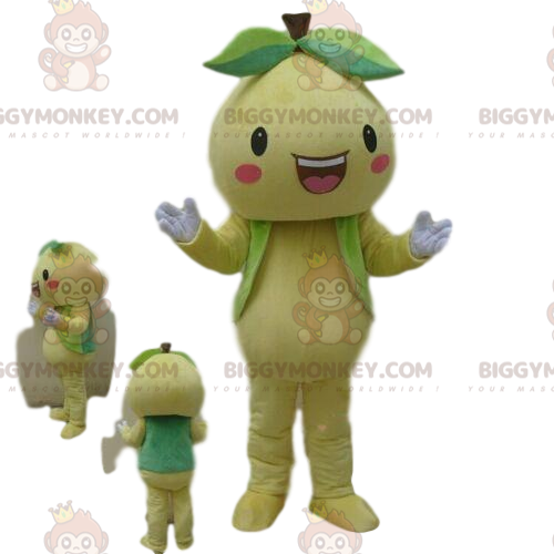 Pear BIGGYMONKEY™ mascot costume, fruit costume, yellow fruit - Specialty