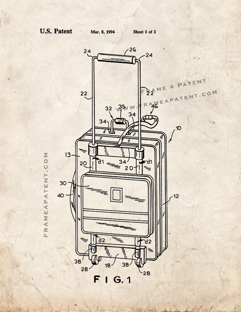 Frame A Patent - Suitcase patent print - old look