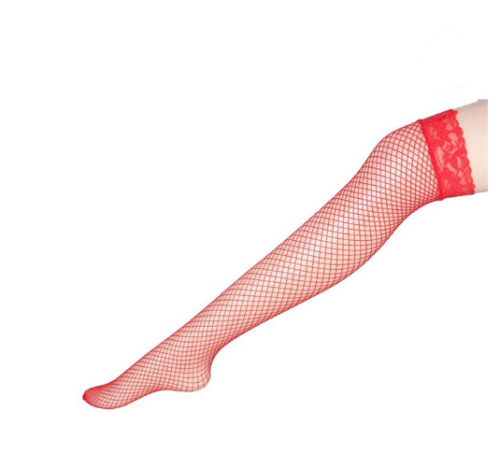 Red Fishnet Stocking Thigh High Cosplay Emo Lingerie Erotic One Universal Size