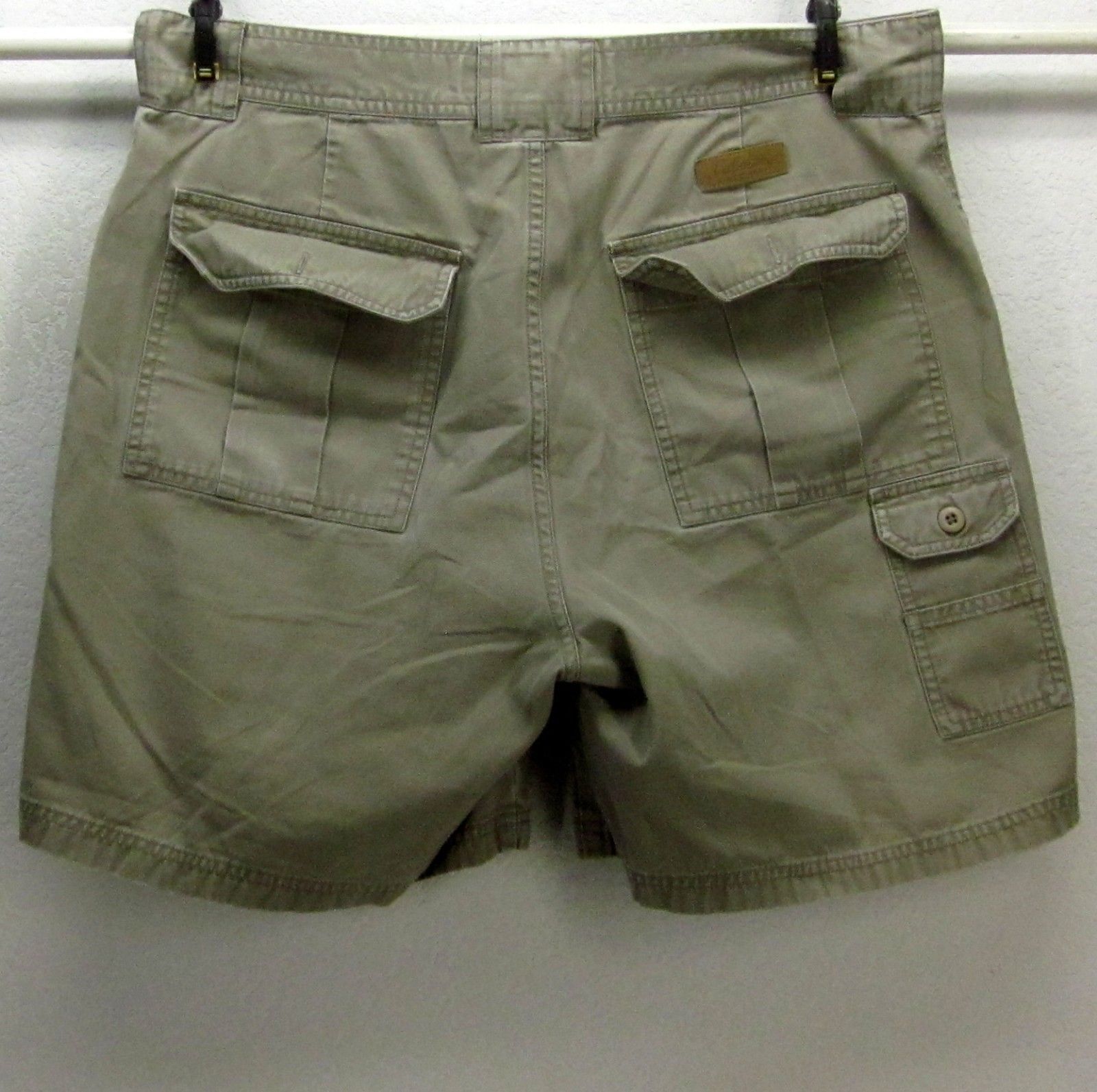 Cabelas 7-Pocket Hiker Khaki Cargo Shorts Sz W36 100% Cotton Hiking ...