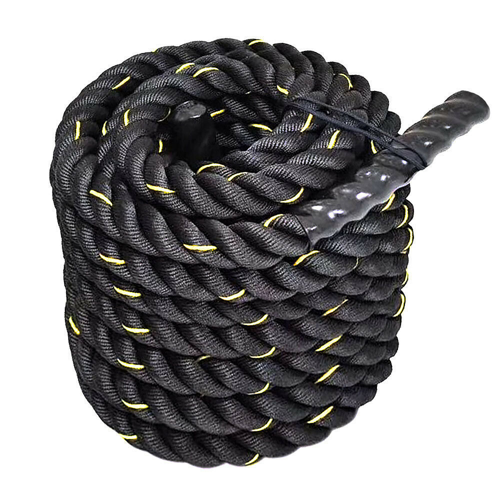1.5″ Battle Rope Poly Dacron Fitness Training Exercise Workout Cardio BLK 30ft