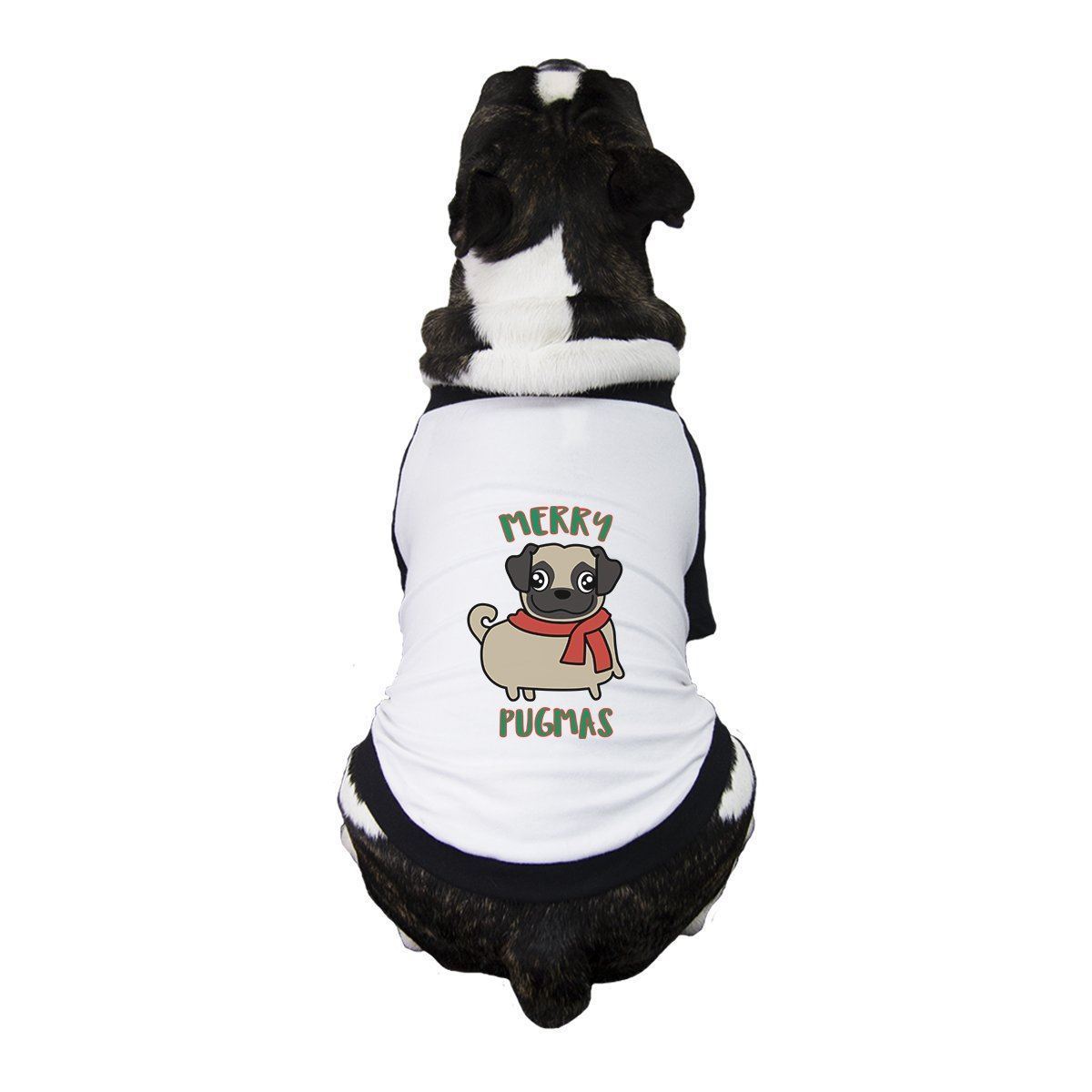 Merry Pugmas Pug Baby White Bodysuit