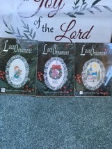 LOT OF 3 LACE ORNAMENT CROSS STITCH ANGEL WITH TEDDY NOEL CHURCH 1217 12... - $7.75