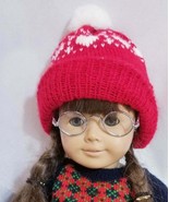 american girl snowy Winter red Hat cap hearts handmade AGPattern seasona... - $13.36