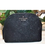 Kate Spade Lola Glitter Dome Cosmetic Toiletry Zip Top Case Pouch Black LN - $34.00