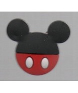 Mickey Mouse Ears Croc Button Shoe Charm - Red &amp; Black - Disney  1 1/3&quot; ... - $2.73