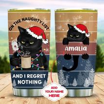 Black Cat Christmas Personalized KD2 MAL0511002 Stainless Steel Tumbler ... - £25.89 GBP