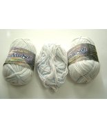  Vintage Caron 3 Skeins Cuddle Soft Yarn color 0915 Baby Pink/Blue/White - $15.99