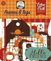 Echo Park-&quot;Happy Fall&quot; Frames and Tags, Die Cut Ephemera Cardstock Pieces - $6.39