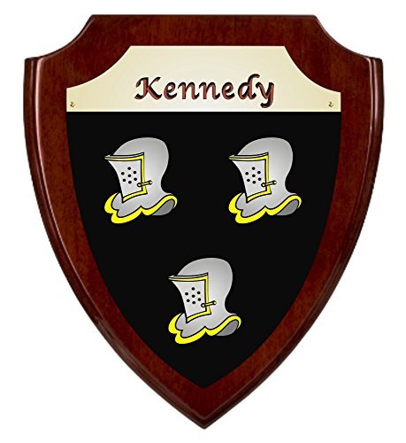 Kennedy Irish Coat of Arms Shield Plaque - Rosewood Finish