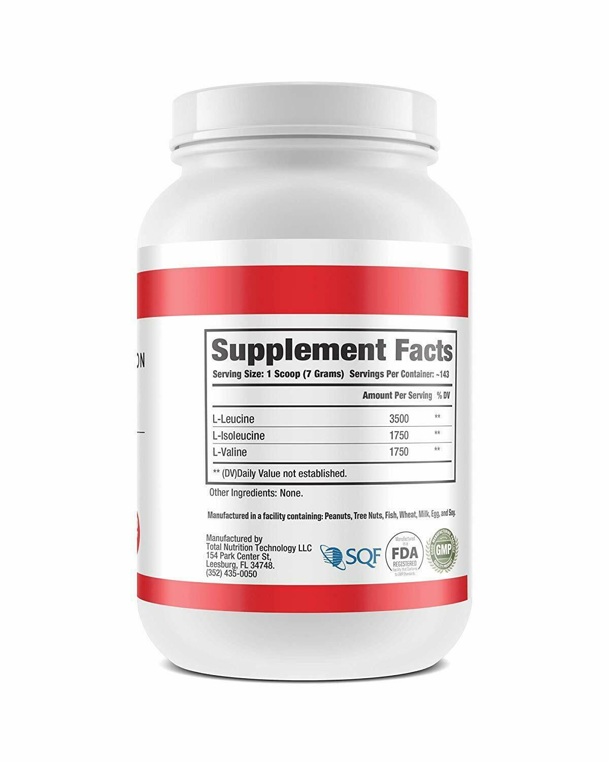 BCAA Powder Unflavored 211 Ratio Total Nutrition Technology 1001gm