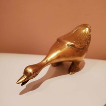 Mid-Century Brass Geese, set of 2, Hissing Goose Figurine, Solid Brass bird duck image 5
