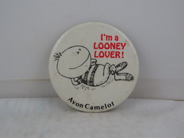 Vintage Book Pin - Avon Camelot Publisher's Looney Lover - Celluloid Pin  - $15.00