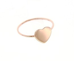 18K ROSE GOLD FLAT HEART LOVE RING SMOOTH, BRIGHT, LUMINOUS, MADE IN ITALY image 1