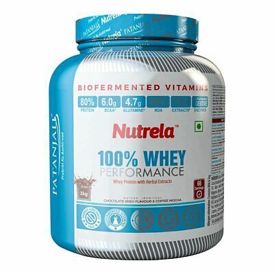 Patanjali Nutrela 100% Whey Performance Protien Powder Supplement 2Kg Pack