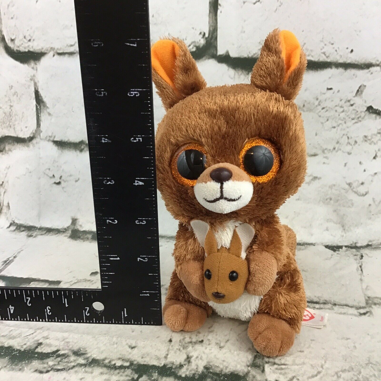 Ty Beanie Boos Kipper Plush Kangaroo Stuffed Animal Glitter Eyes Soft