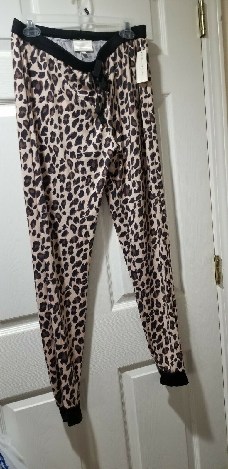 XL Bobbie Brooks Woman's Black & White Striped with Floral Print Lounge Pants 