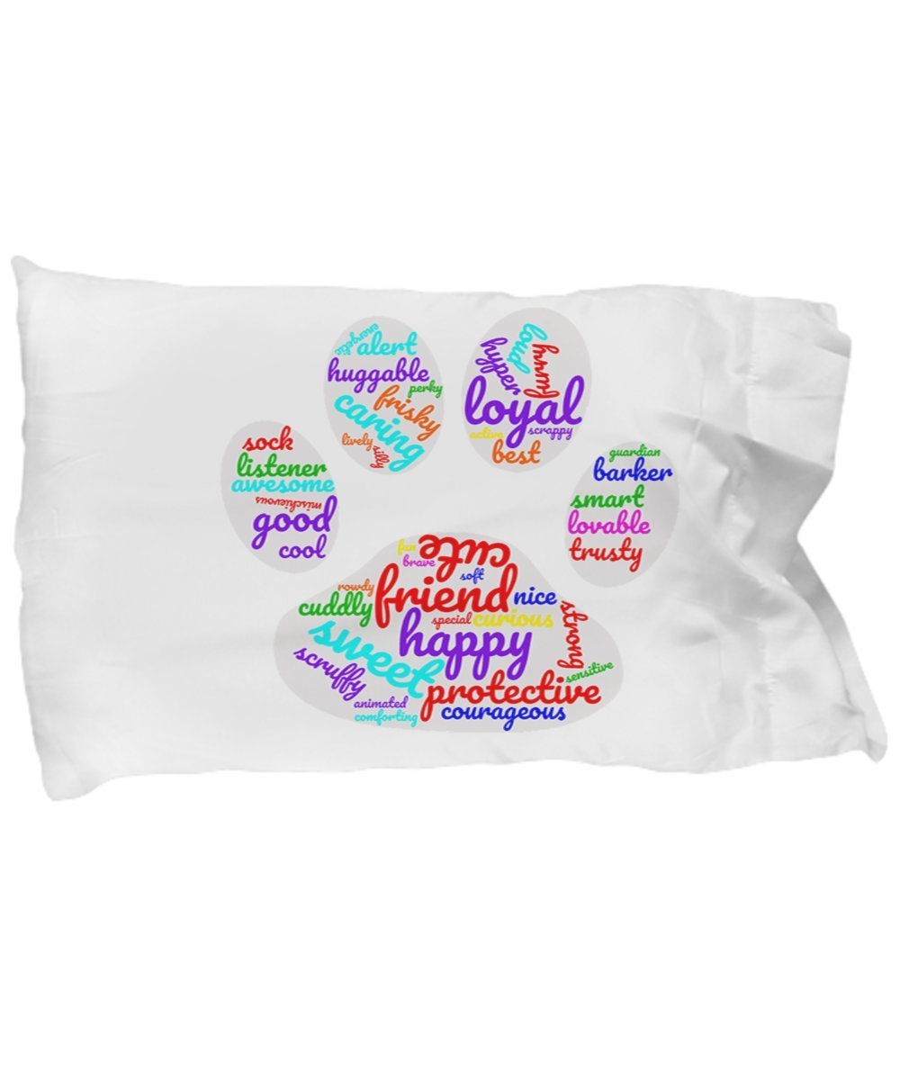 Primary image for Funny Dog paw word cloud pillow case