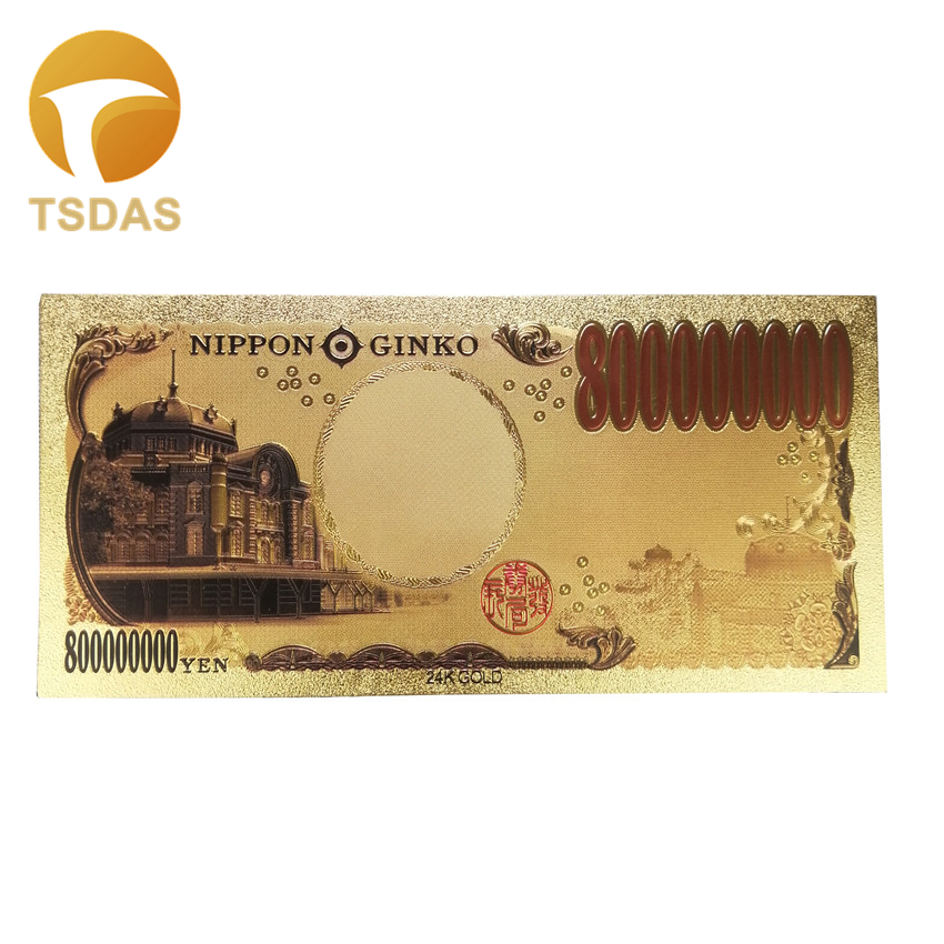 100 Million Yen Gold Foil Banknote Color Japanese Banknotes 24k Gold ...