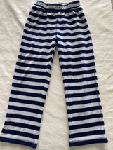 Gap Kids Boys White Navy Blue Striped Fleece Pajama Pants 8 - $9.28