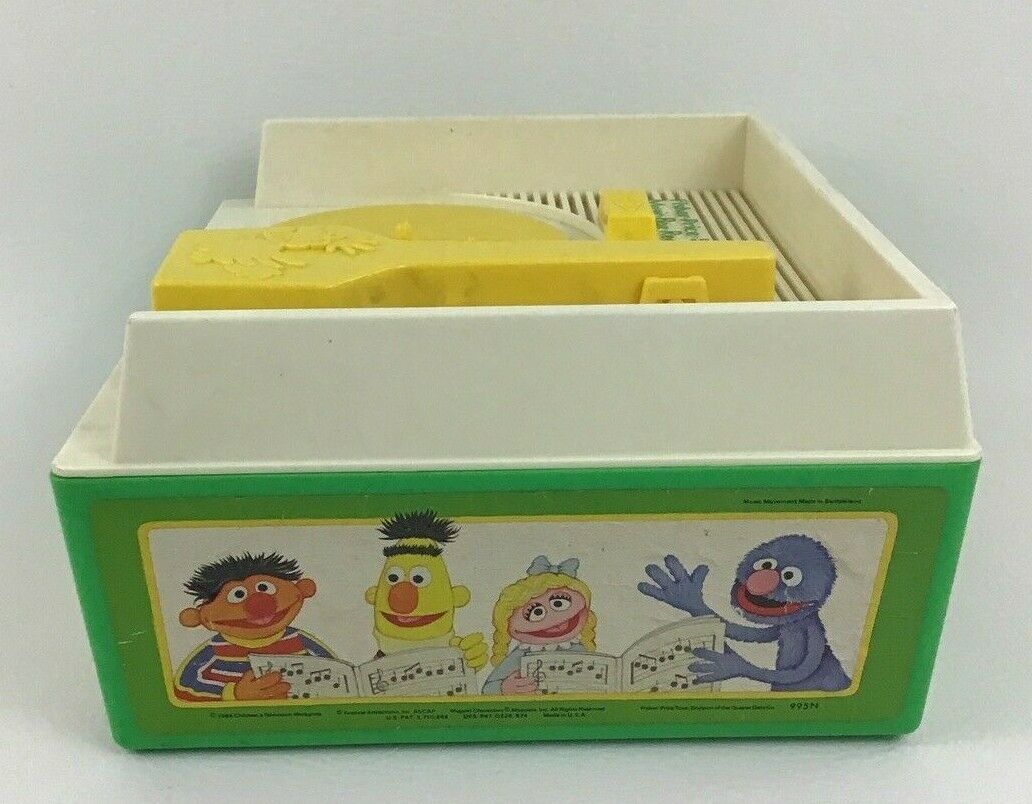Fisher Price Sesame Street Music Box Record Player Complete 5 Discs