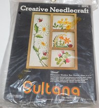 Vintage  Floral Ladybug Snail  Embroidery Shadow Box Sultana Needlecraft... - $18.76