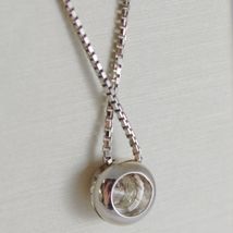 18K WHITE GOLD NECKLACE WITH DIAMOND 0.31 CARATS, VENETIAN CHAIN MADE IN ITALY image 3