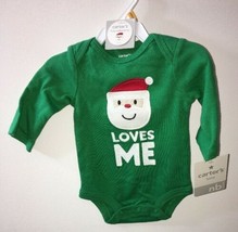 Nwt Carter's Green Bodysuit Newborn Baby Santa Loves Me Little Collections - $13.58