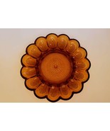 Vintage Indiana Glass Egg Plate Tray Hobnail Amber Glass 11&quot; - $18.04