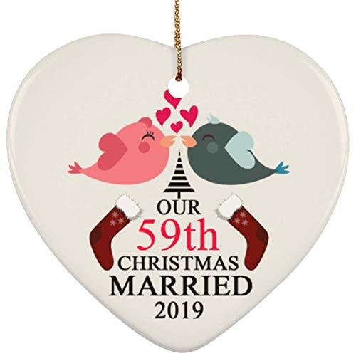 Our 59th Wedding Anniversary Ornament With Ribbon