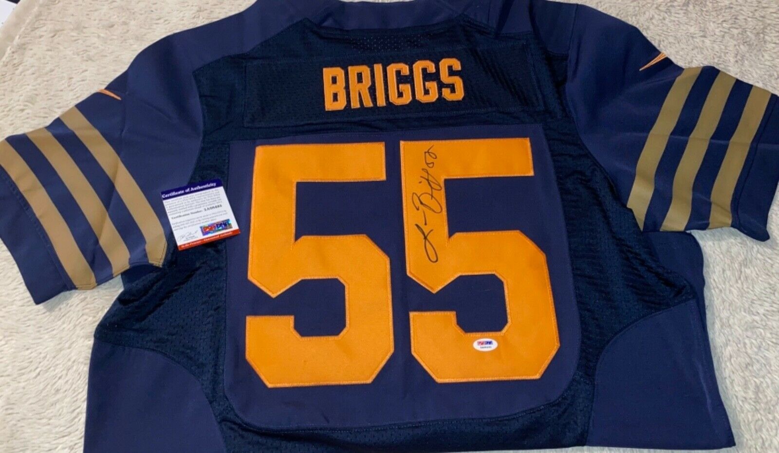 Lance Briggs Autographed Blue Jersey