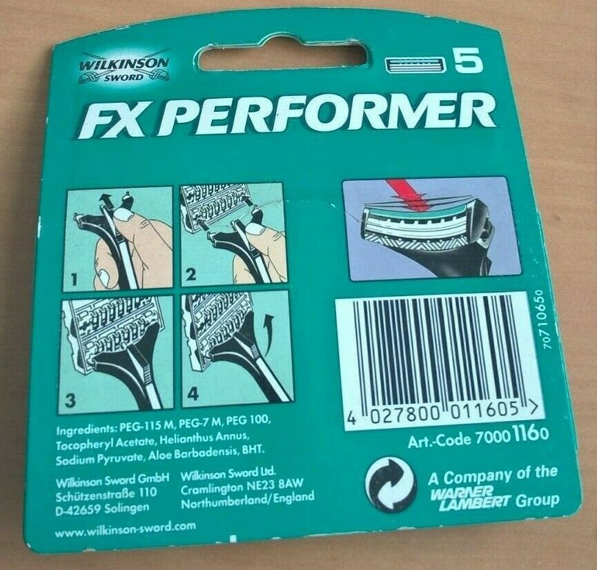 10 x Schick Wilkinson Sword FX Performer ft Tracer Razor 5 Pack 50