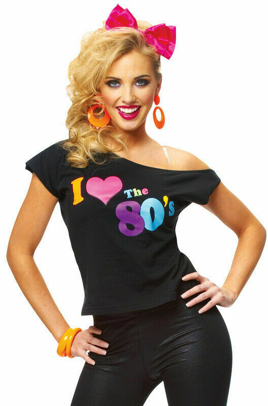 Costume Culture I Love The 80s Retro T Shirt Adult Halloween Cosplay M/L (10-14)