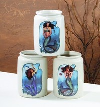 Mermaid Crocks Jar Set of 3 Ocean Sea Nautical Mythical Fantasy Collecti... - $64.50
