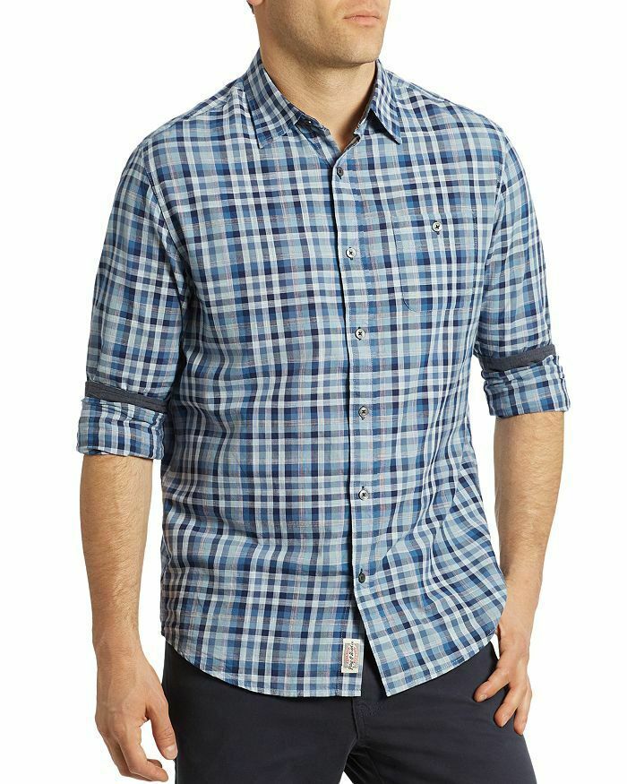 Flag & Anthem BLUE MULTI Clayton Plaid Regular Fit Button-Down Shirt, US Medium
