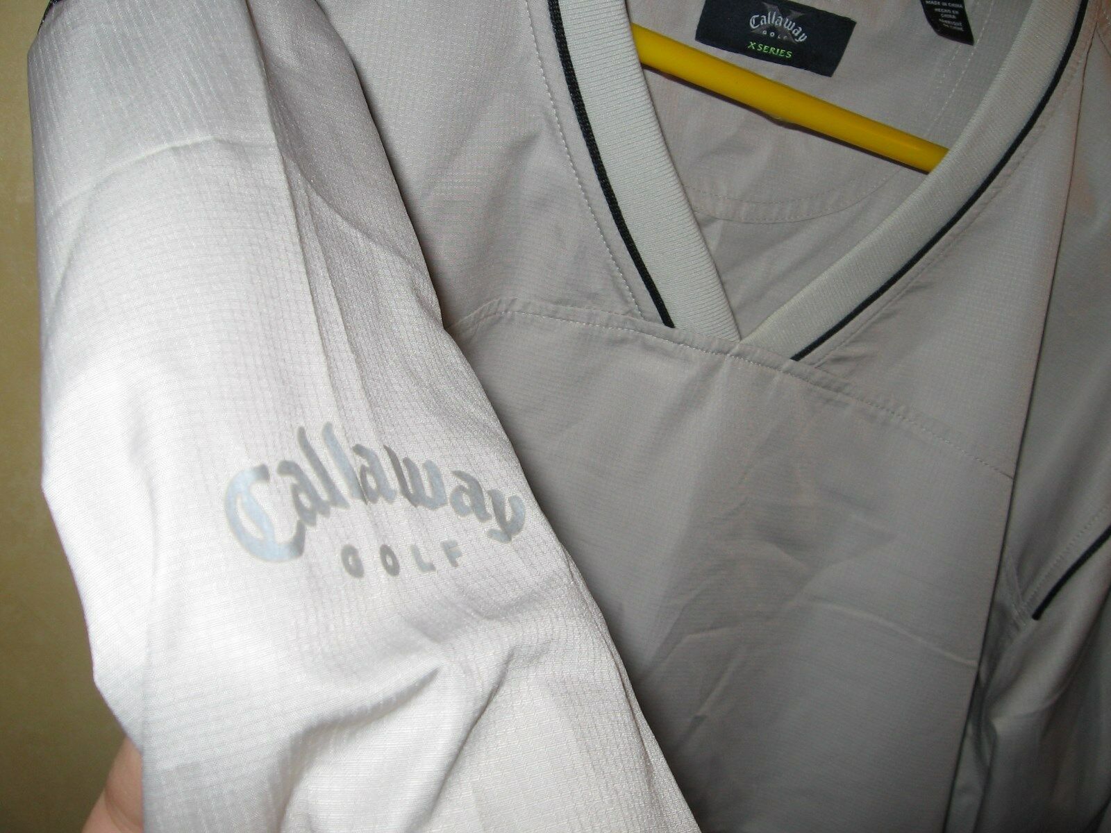 Callaway Golf LARGE Pullover Rain Windbreaker Jacket TanRepellent Light