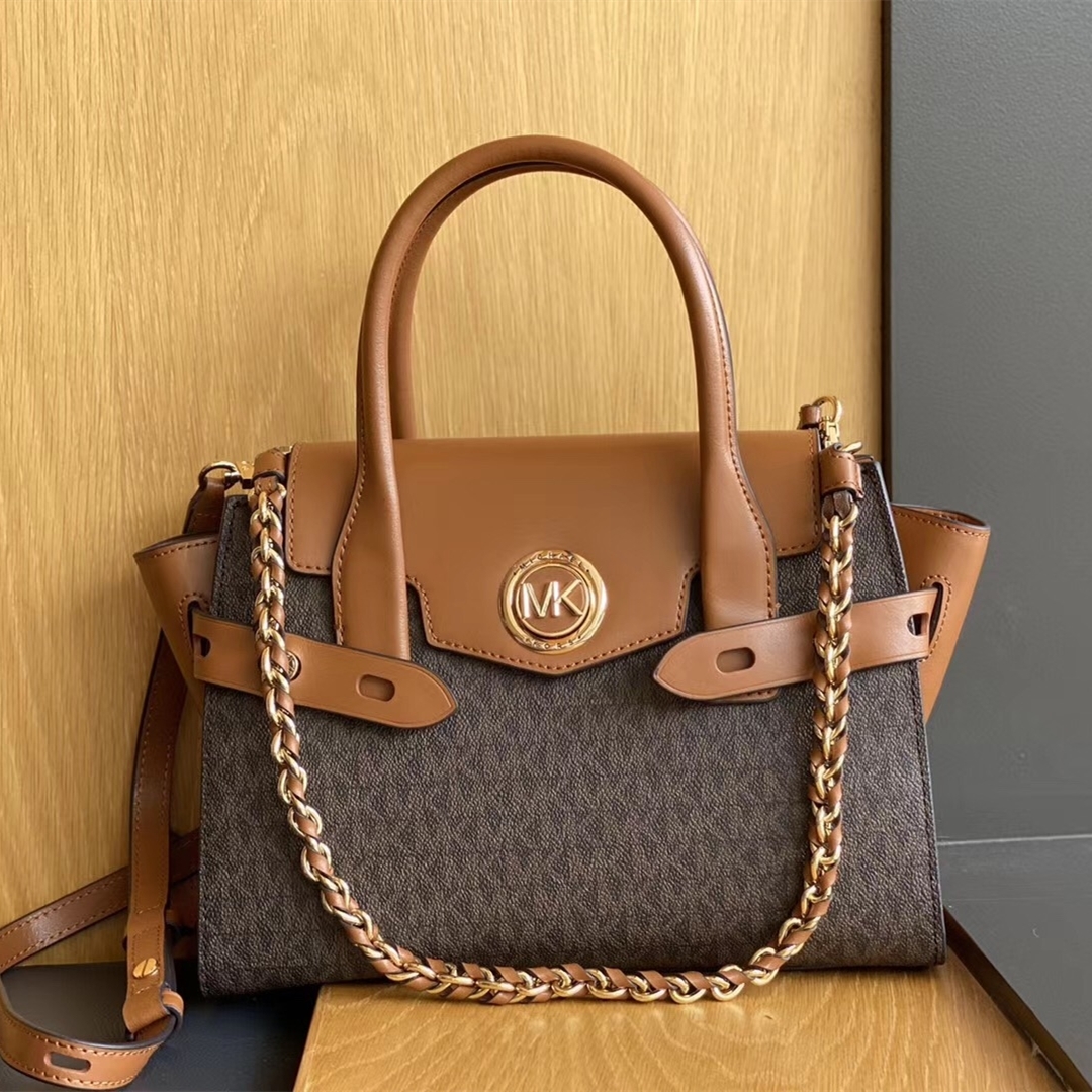 Michael Kors Carmen Extra-Small Logo and Leather Belted Satchel