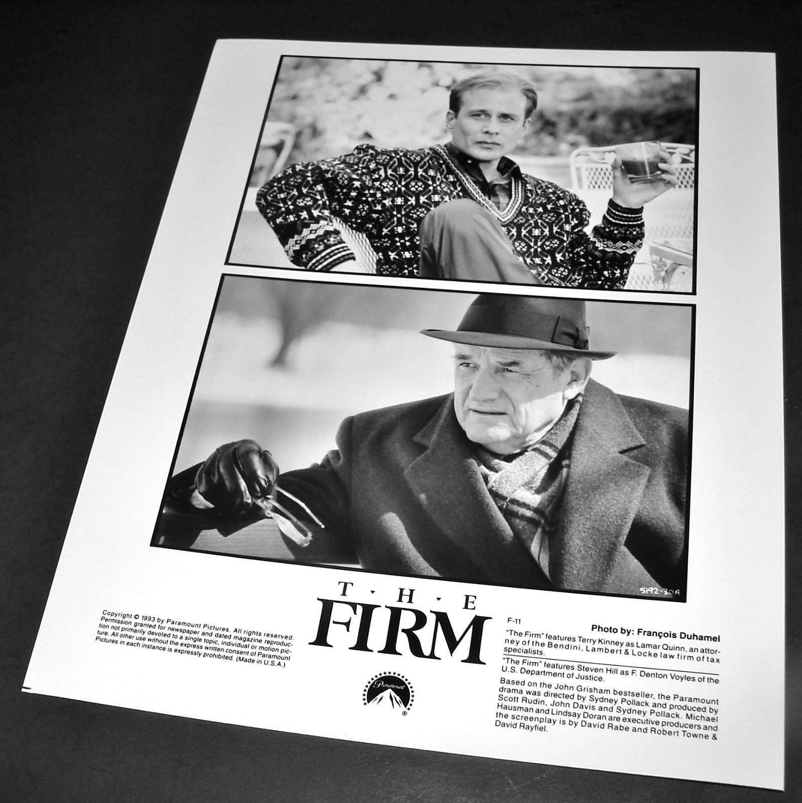 1993 Press Photograph THE FIRM Sydney Pollack Movie Terry Kinney Steven ...