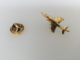 Harrier Jumpjet Gold Plated Pewter Lapel Pin Badge Handmade In UK - $7.50
