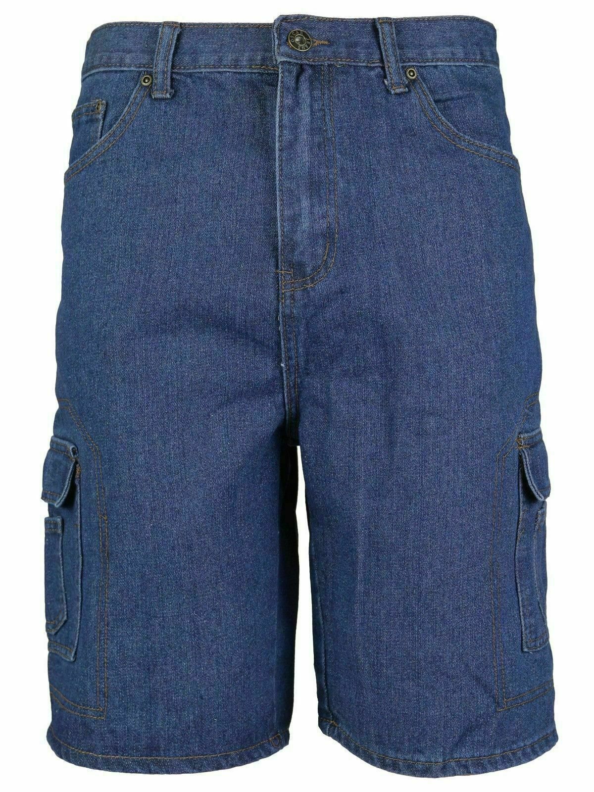 Men's Premium Cotton Multi Pocket Relaxed Fit Stonewash Denim Jean ...