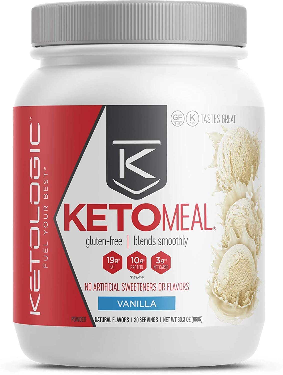 Primary image for KETOLOGIC Meal Replacement KETO MEAL Vanilla Gluten-Free 20 servings net.wt. 31.