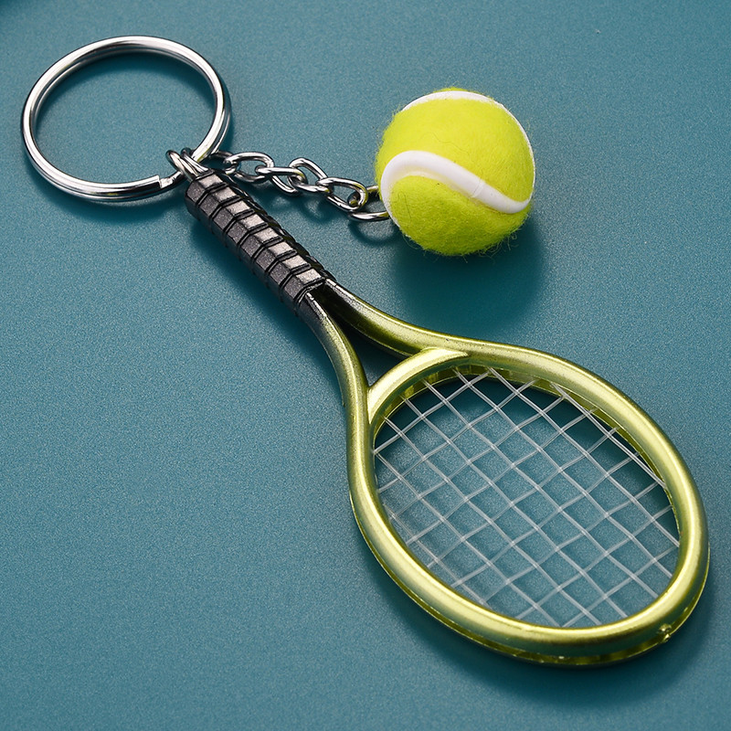 TAFREE Tennis Racket Keychain Tennis Ball Charms Keyring Student Sports