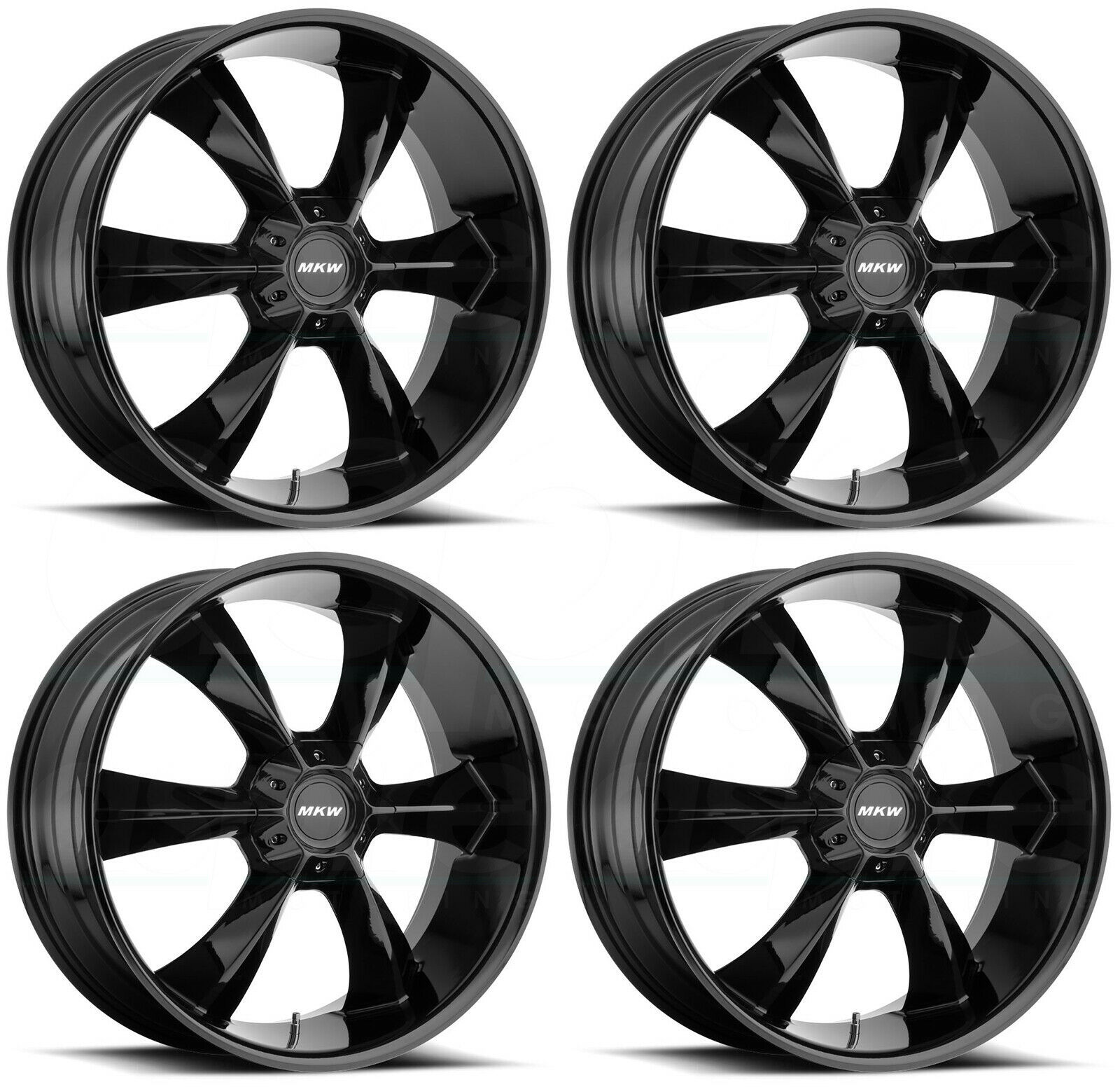 20x9 MKW M119 5x115 18 Full Gloss Black Wheels Rims Set(4) - Wheels