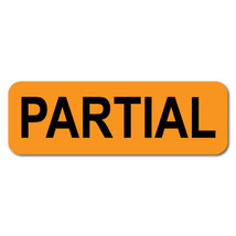 PARTIAL 1.5 x 0.5 Black on Fluorescent Orange Labels, Roll of 100 Labels - $21.64