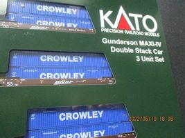 Kato 106-6182 BNSF Gunderson MAXI-IV w/Crowley Containers Swoosh Logo N-Scale  image 5