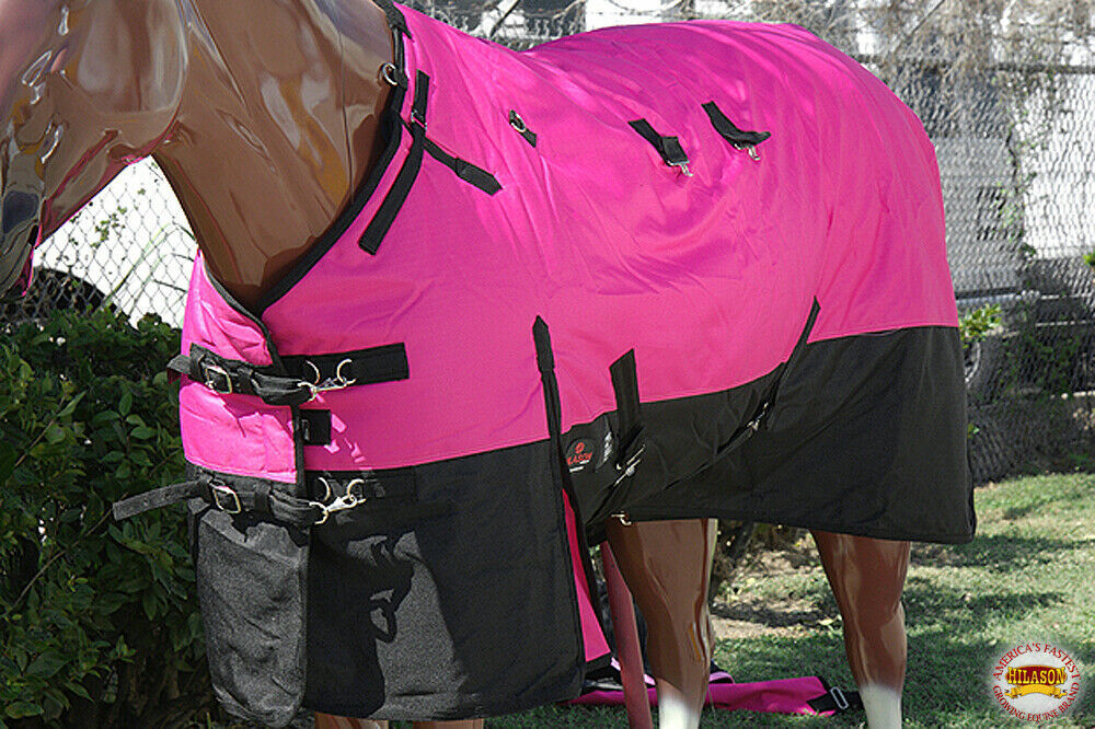 84" Hilason 1200D Ripstop Waterproof Turnout Winter Horse Blanket Pink