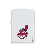Zippo Lighter - 2018 MLB &quot;CLEVELAND INDIANS&quot; Vintage Logo on White Matte - $98.99