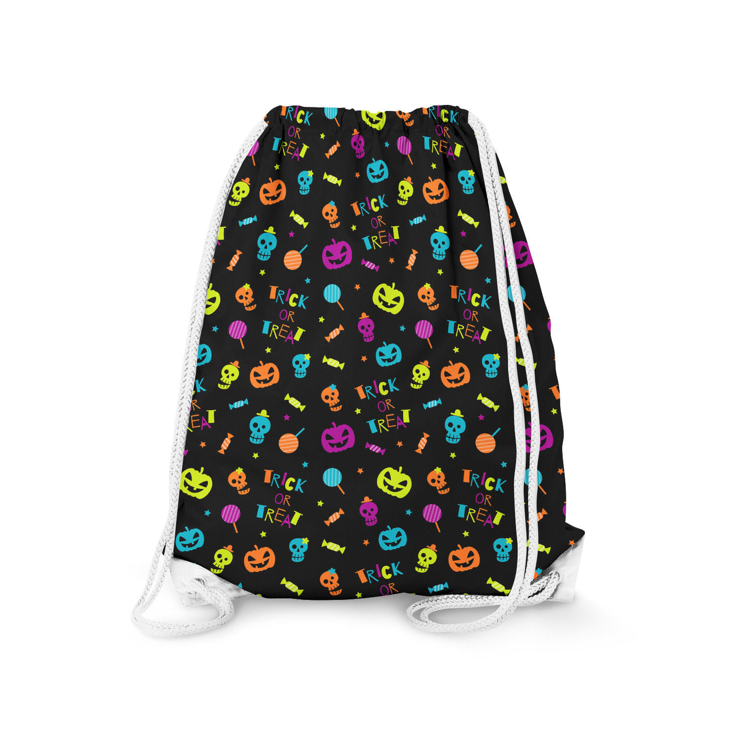 Neon Trick or Treat Drawstring Bag Handbags & Purses