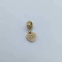 Pandora 14k Gold and Diamond Pave Brilliant Heart Dangle Charm - $494.99