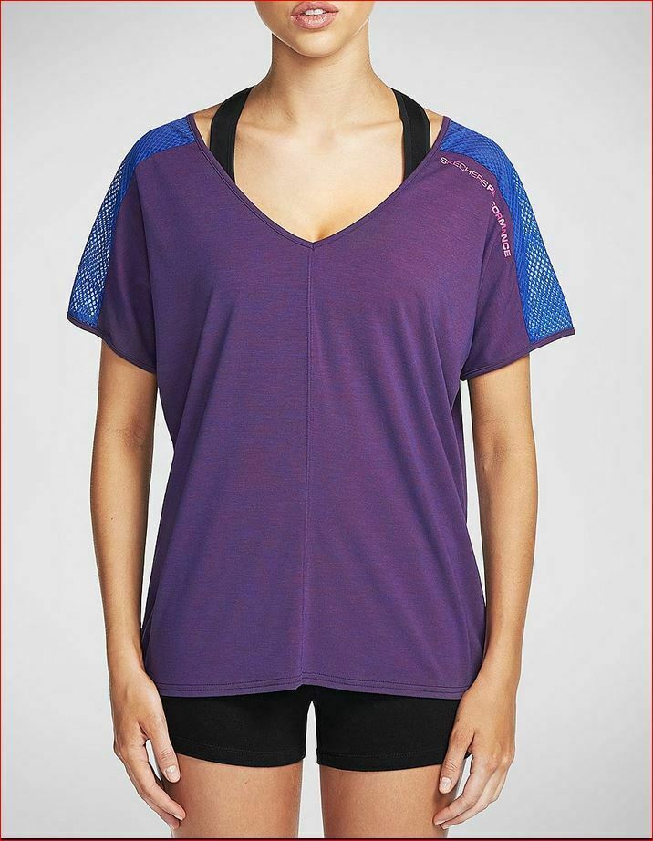 skechers t shirt womens purple